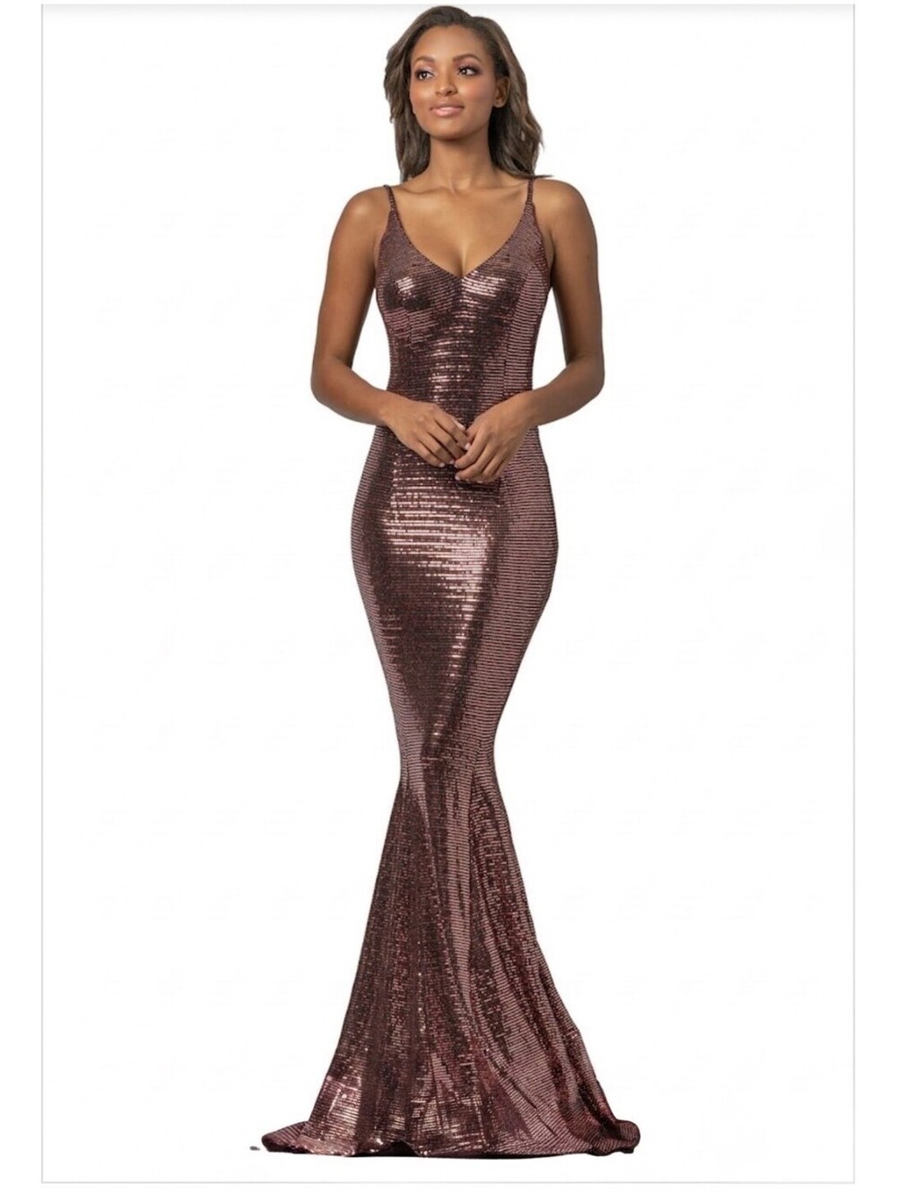Black Red Ombre Sequin Stretch Mermaid Prom Dress Gown Metallic Mermaid Size 4